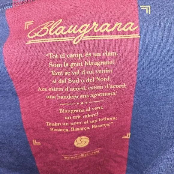 Coolligan “Blaugrana” Retro Football Shirt – Barcelona Tribute – Size L - Picture 5 of 7